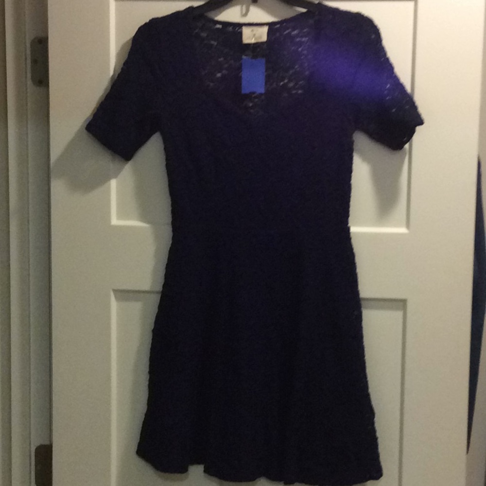Anthropologie Pins and Needles Black Lace Dress